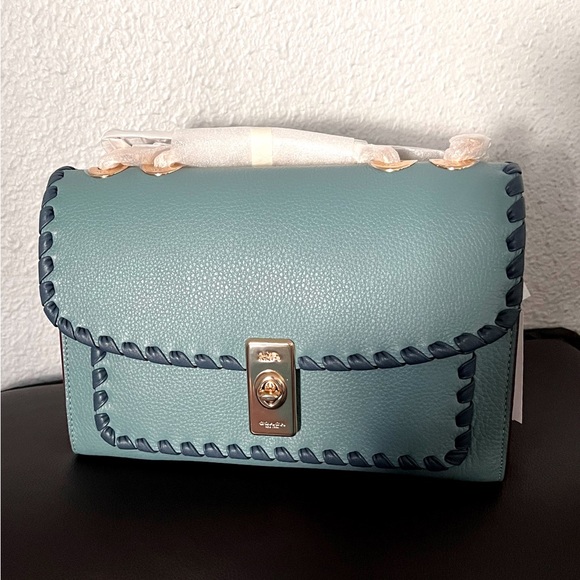 🔥SALE💥NWT COACH LANE LEATHER SHOULDER BAG WHIPSTITCH IM/MARINE MULTI CROSSBODY - Picture 11 of 12